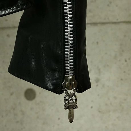 CHROME HEARTS Basic Moto Riders Jacket DSMG Exclusive Horse Leather Black  ＃31584
