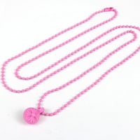 Chrome Hearts Brand New Silicone Rubber Cross Ball Necklace Pink #30867