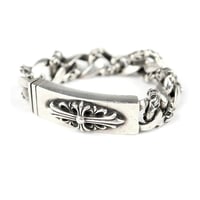 CHROME HEARTS ID Floral Cross Fancy Link Bracelet 11 Links #104937