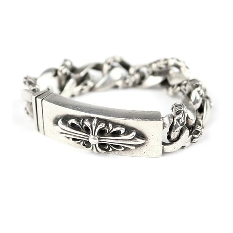 CHROME HEARTS ID Floral Cross Fancy Link Bracelet 11 Links #104937