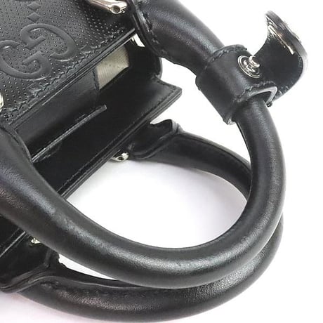 Gucci GG Embossed Leather Mini Tote Bag Shoulder Bag #31953