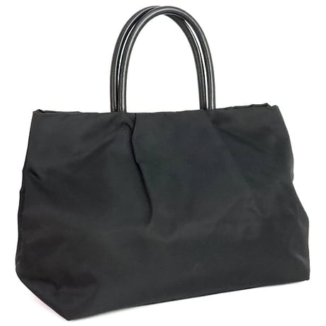 PRADA Fiocco Bow Handbag Nylon Leather Black #20168