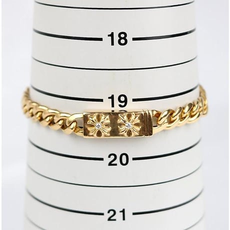 【￥5,699,900】 Chrome Hearts 22K 2CHX Mini ID Bracelet 2P Diamond 31 Links# 103698