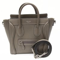 CELINE Nano Luggage Tote Bag Leather Souris #75604
