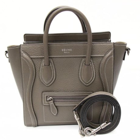 CELINE Nano Luggage Tote Bag Leather Souris #75604