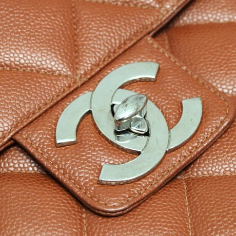 CHANEL Flap Briefcase Quilted Caviar Brown #75570