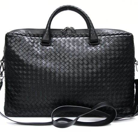 BOTTEGA VENETA Briefcase Intrecciato Leather Black #75434