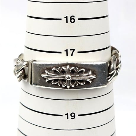 Chrome Hearts Early 90s Vintage Classic Link Floral Cross ID Bracelet 11 Links #103910