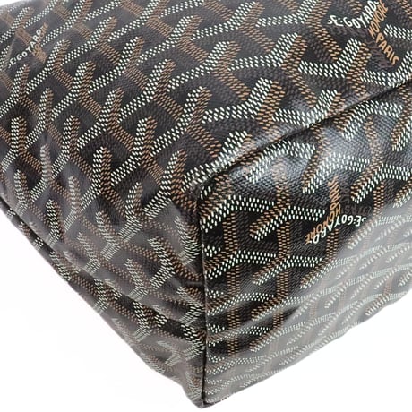 Goyard Saint Louis PM Tote Bag PVC & Leather Brown Black #31956