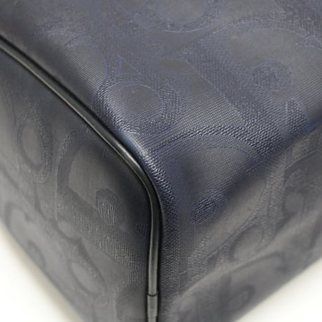 Christian Dior Boston Bag Trotter Canvas Navy #76051