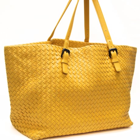 BOTTEGA VENETA Cesta Tote Bag Intrecciato Leather Yellow #76047
