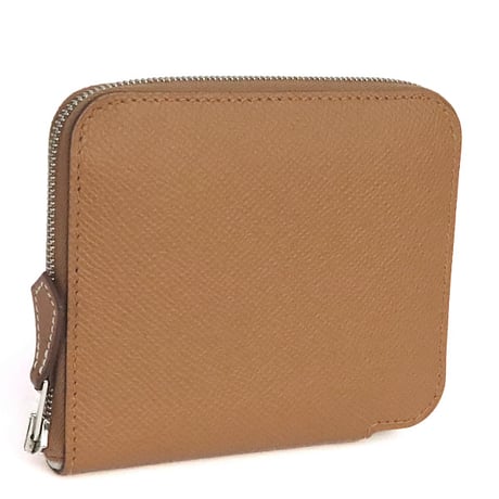 HERMES Azap Compact Silk'In Wallet Epsom Leather Gold #20059