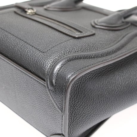 CELINE Nano Luggage Tote Bag Leather Black #75607