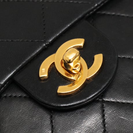 CHANEL Mini Square Flap Bag Quilted Lambskin Black #75615