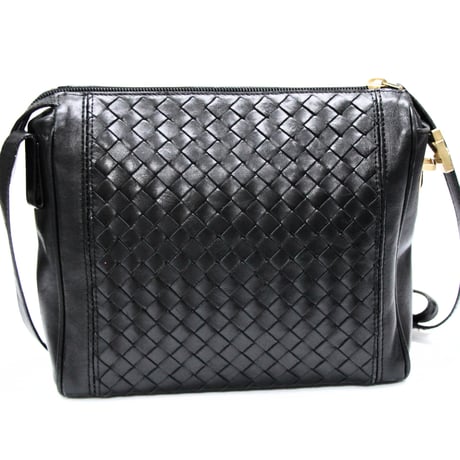 BOTTEGA VENETA Shoulder Bag Intrecciato Leather Black #75893