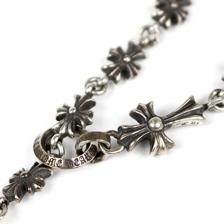 CHROME HEARTS Tiny FAT Cross ECH Plus Rosario Choke Chain Necklace #31546