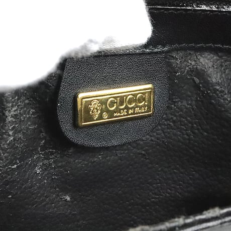 GUCCI Sherry Line Flap Shoulder Bag Micro GG Canvas Leather Black #19823