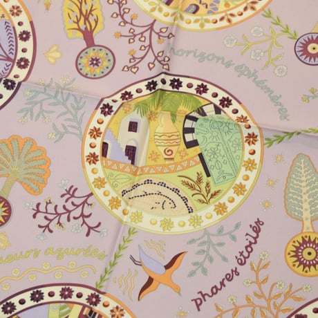 HERMES Carre 90 Silk 100% Scarf Stole "Escales mediterranennes" #76441