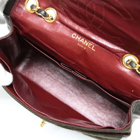 CHANEL Vintage Single Flap Bag Quilted Jersey Brown ＃76200