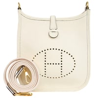 HERMES Evelyne TPM Shoulder Bag Taurillon Clemence Leather Nata #19909