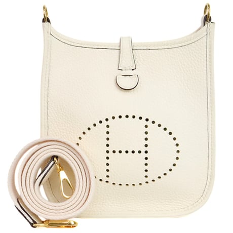 HERMES Evelyne TPM Shoulder Bag Taurillon Clemence Leather Nata #19909