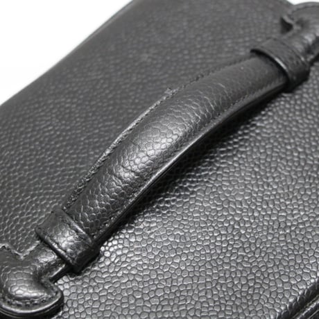CHANEL CC Logo Vanity Bag Caviar Black #76196