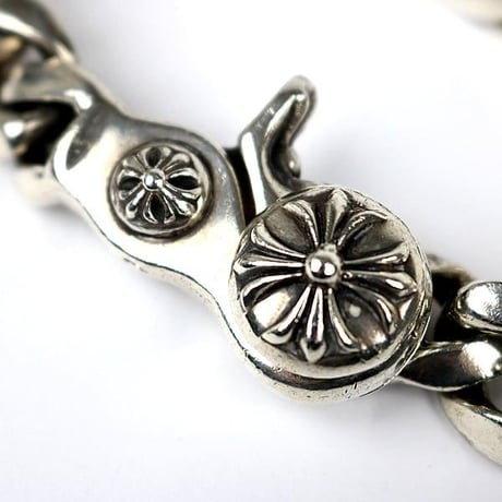 Chrome Hearts Cross Ball Classic Chain Clip Bracelet 15 Links #104939