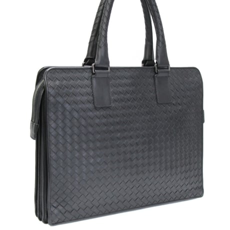 BOTTEGA VENETA Briefcase Intrecciato Leather Black #76122