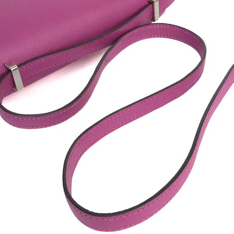 HERMES Constance Mini Shoulder Bag Epsom Leather Rose Purple #20253