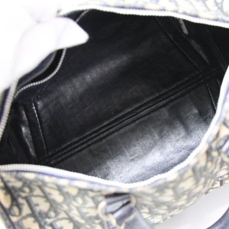Christian Dior Boston Bag Oblique Canvas Navy #76158