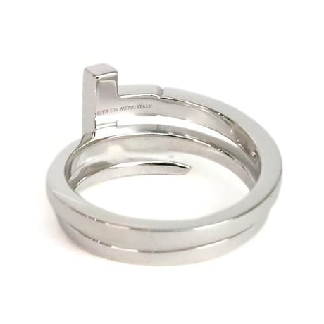 TIFFANY＆CO. T Square Wrap Diamond Ring 18K White Gold #19723