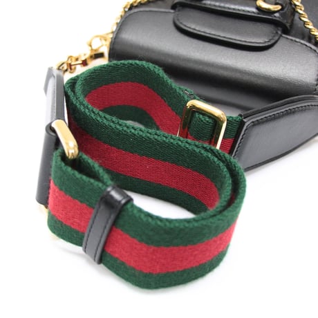 GUCCI Mini Horsebit 1955 Wallet on Strap Calfskin Black #75465