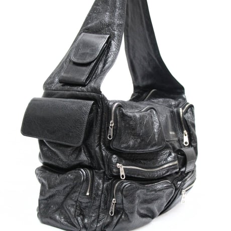 BALENCIAGA Large Superbusy Sling Bag Leather Black #76780