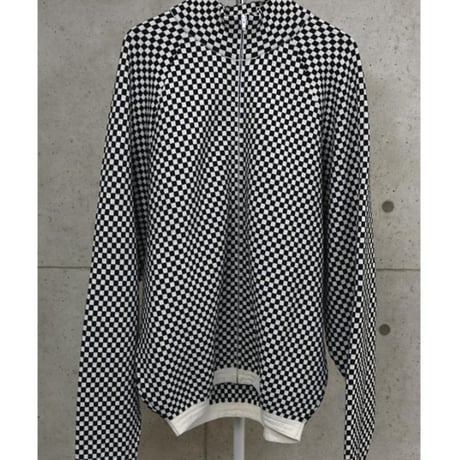 Raf Simons Brand-New Checkered Zip Knit Hoodie #31454