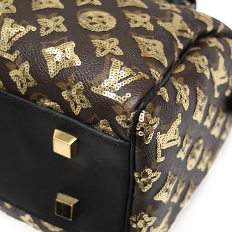 Louis Vuitton x Limited Edition Speedy 28 Handbag Monogram Sequins Eclipse M40244 #76075
