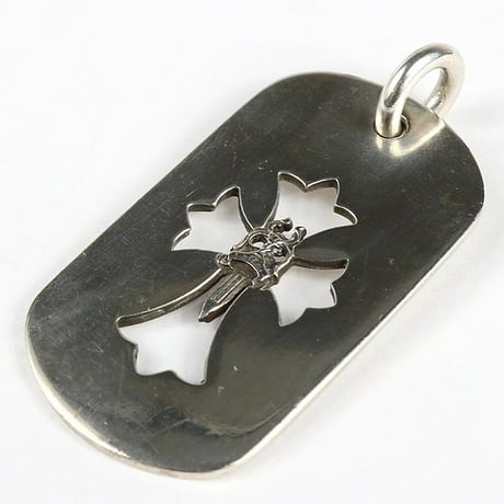 Chrome Hearts Large Cutout Cross Dagger Dog Tag Pendant #103889