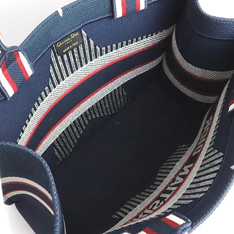 Christian Dior Medium Alps Star Book Tote Bag Canvas Navy #19528