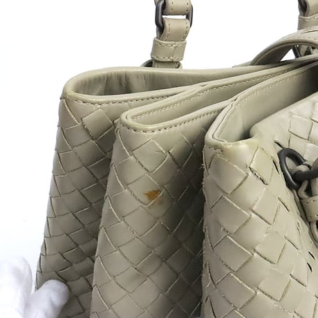 BOTTEGA VENETA Small Roma Tote Bag Intrecciato Leather Beige #19533