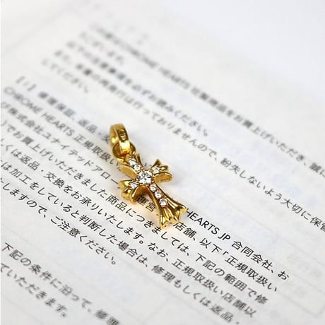 Chrome Hearts 22K Baby Fat Cross Charm Pavé Diamonds  #103721