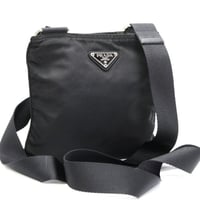 PRADA Triangle Logo Shoulder Bag Nylon Black #76218