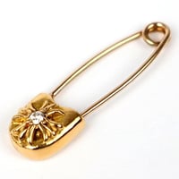 Chrome Hearts 22K Small Safety Pin 1P Diamond Charm #32206