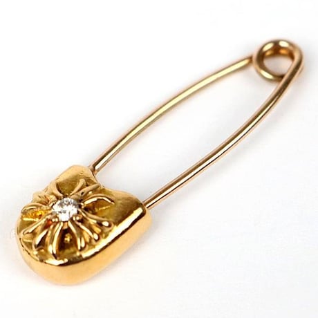 Chrome Hearts 22K Small Safety Pin 1P Diamond Charm #32206