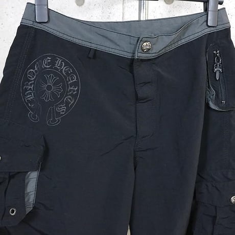 Chrome Hearts Horseshoe Cross Button Dagger Zip Swim Shorts #103918