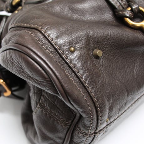 Chloe Medium Paddington Handbag Leather Dark Brown #75324