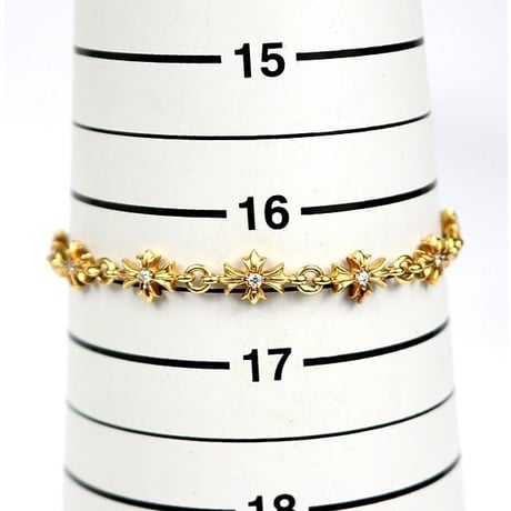 【￥2,599,900】 Chrome Hearts 22K Tiny E CH Plus Bracelet 11-Link Pavé Diamonds #103783