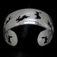 HERMES Rabbit Motif Bangle Bracelet Sterling Silver 925 #19806