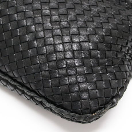 BOTTEGA VENETA Hobo Bag Intrecciato Leather Black #76287