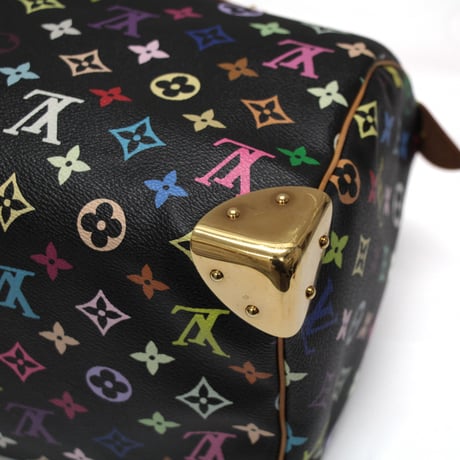 Louis Vuitton x Murakami Speedy 30 Handbag Monogram Multicolor Black M92642 #76034