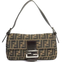 FENDI Mamma Baguette Bag Zucca Canvas ＃19852