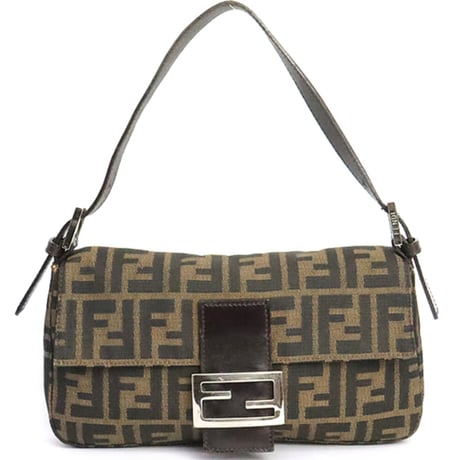 FENDI Mamma Baguette Bag Zucca Canvas ＃19852